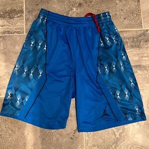 Jordan Athletic Shorts - Dri Fit, XL, Blue Argyle Pattern